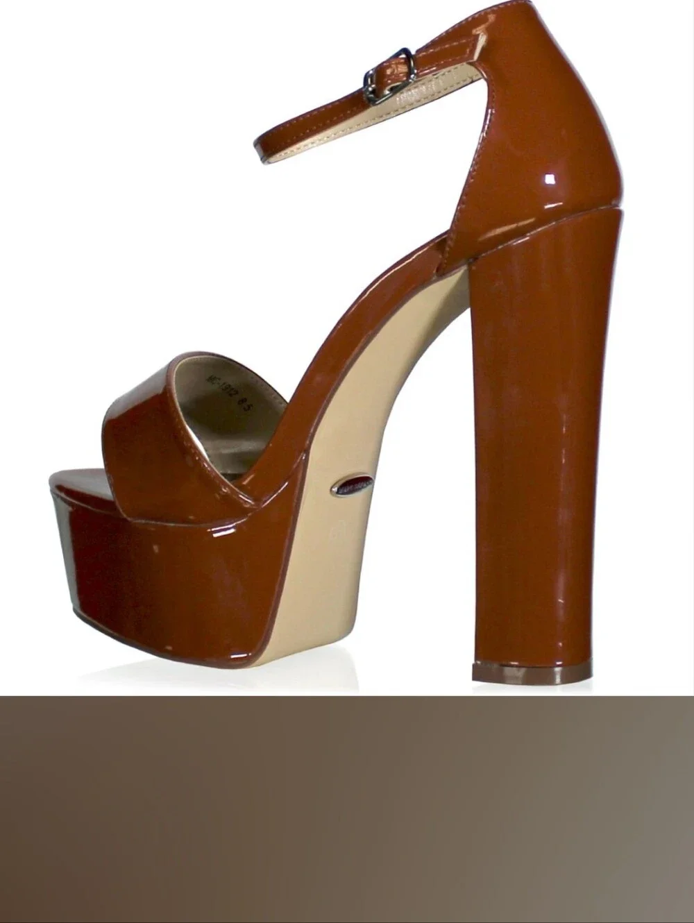 MARC DEFANG. Yancie - Nude 3, Platform High Heel Sandal in Brown